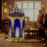 45 Cm Ramazan Mor Kandil Folyo Balon - Ramazan Dekorasyon Ve Süsleme Balonu Vitrin