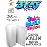 45 Gram 25 cm x 10 Metre Yüksek Kalite Kalın Balonlu Naylon Patpat
