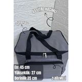 45 Lt. Termal Kamp ve Piknik Yemek Taşıma Çantası, Buzluk Çanta - Gri - 450 ml