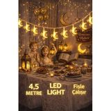 4,5 metre 3 yıldız 1 Pilli led ışık, Şerit led SARI Işıklar Peri Işıkları Aydınlatmalı Şerit Led led ışık şerit Led Işık 3 Yıldız 1 Ay