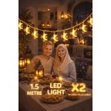 4,5 Metre Pilli led ışık, SARI Işıklar Peri Işıkları Aydınlatmalı Şerit Led Ramazan Süsü Led Işık Şerit Led Ramazan Süsü Led Işık