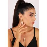 4,5 Mm Üzüm Salkımı Doğal İnci Küpe Kolye Yüzük Üçlü Set