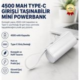 4500 Mah Mini Powerbank Type-C Girişli Taşınabilir Hızlı Şarj Taşınabilir Şarj Cihazı - Beyaz