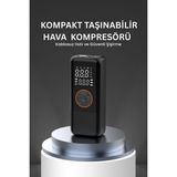 4500 Mah Şarjlı Taşınabilir Araba Lastik Hava Top Şişirme Pompası LED Işıklı Dijital Hava Kompresörü