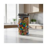 450ML Vakumlu Metal Kapaklı Borosilikat Cam Kavanoz (8.5CM*12CM) 1 Adet - standart