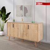 4514 Sırma 150 Cm ( Ahşap Ayaklı , Metal Kulplu) Konsol , Safir , Salon , Oturma Odası , Tv Ünitesi