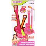 45872 Elektronik Gitar Ayaklı Mikrofon Müzik Seti Pembe -Sunman - belirtilmemiş