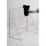 45x40x21cm Pirinç Gold Cam Makyaj Takı Aksesuar Parfüm Fırçalık Organizer Kutusu