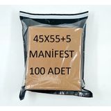 45X55+5 100 Adet Manifest Kargo Poşeti Cac Plastik - Şeffaf