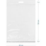 45X55+5+7CM El Geçmeli Lüx Mat Beyaz Cepsiz Kargo Poşeti - 500 Adet