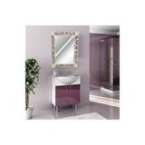 45X60Cm Eskitme Rustik İşlemeli Krem Boy Banyo Duvar Salon Aynası