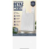 45X75 Beyaz Atlet Poşet 45X75 cm Büyük Boy Poşet Kasap Mağaza Market Taşıma Torbası