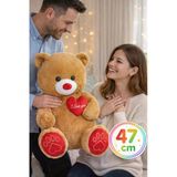 47 Cm Kahverengi Peluş Ayı – Kalpli I Love You Yazılı Sevgiliye Özel Büyük Peluş Oyuncak