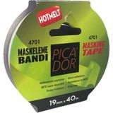 4701 Krepe Bantı 60 Derece Isıya Dayanıklı Askılı Kağıt Maskeleme Bandı 19MMX40MT