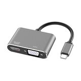 4728 USB Type-C To HDMI VGA 3.1 4K Çevirici Dönüştürücü Adaptör - Çok Renkli - Standart