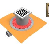 47H002600000PA03-Hüppe Master X Yalıtımlı Noktasal Su Gideri - 10X10 cm Yandan - Parlak Altın