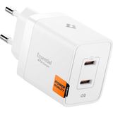 47W Usb-C 2 Port Mini Hızlı Şarj Aleti Pps 2.0 Super Hızlı Şarj Gan Pro Isı Düşürücü Güç Adaptörü Akım Koruma iPhone & Android & iPad & MacBook Type-C White - ACH08707 - 0-Bordo
