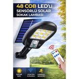 48 Cob LED Solar Sokak Lambası Hareket Sensörlü 3 Modlu Bahçe Duvar Aydınlatma Lambası - Çok Renkli - Standart