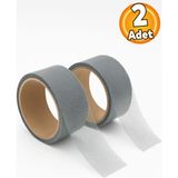 48 mm x 2 Metre (2 Adet) Yapışkanlı Sineklik Tülü Tamir Bandı Yırtık Kopmuş Delik Fiber Tül Yapıştır - Antrasit