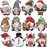 48 Parça Ahşap Cüce Noel Süsleri, Ağaç ve Pencere için Asılabilir Noel Cüceleri, Çocuklar için Noel Süs Seti (24 Adet)