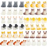 48 Parça Mini Kedi Figürleri Oyun Seti El Boyalı Minik Kediler Gerçekçi Detaylı Plastik Kedi Figürleri Oyuncaklar Noel Doğum Günü Hediyesi Çocuklar Yetişkinler Için - (DipCamo)Charcoal-White