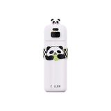 480 ml Panda Desenli Paslanmaz Çelik Termos, Pipetli/pipetsiz, El Askılı - Çok Renkli