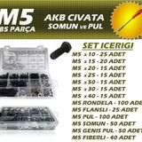 485 Parça M5 Akb Cıvata + 8 Lokma Tornavida