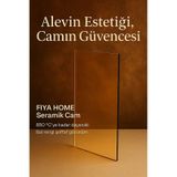 49.5 x 28 Yüksek Isıya Dayanıklı Şömine Kuzine Soba Camı 4 mm - Seramik Cam (Bal Rengi, Şeffaf)