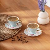 499,99 TL- Emsan Sally 2 Kişilik New Bone Kahve Fincan Takımı 80 Ml