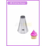 4B Açık Yıldız Desen Krema Duyu Büyük Boy Pasta Duyu Paslanmaz Çelik Krema Torbası Ucu 2.5X1.2x3.8 Cm