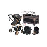4Baby 5 Li Set Travel Sistem Bebek Arabası Puset Esse Asansörlü Anne Yanı Oyun Parkı Beşik Çanta Yagmurluk