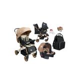 4Baby Aqua Çift Yönlü Bebek Arabası Antrasit Kahve Travel Puset Termal Çanta