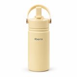 4Berry 350 ml Kulplu Pipetli Çelik Termos Bardak – BPA Free, Taşınabilir Mini Termos, Krem Renk