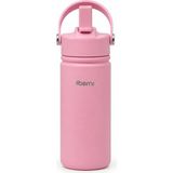 4berry 350 ml Kulplu Pipetli Çelik Termos Bardak – Bpa Free, Taşınabilir Mini Termos, Pembe Ren - Çok Renkli