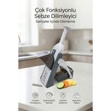 4Berry Çok Fonksiyonlu Manuel Sebze Dilimleyici ve Doğrayıcı 4 Bıçaklı | Ayarlanabilir Kalınlık - 0 - Siyah
