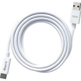 4Berry Eco-ac Beyaz Usb-a›usb-c Örgülü Kablo – 66 W Hızlı Şarj, Dayanıklı