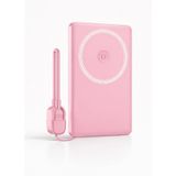 4Berry Kablolu ve Kablosuz Şarj Özellikli Powerbank, 5000 mAh, MagSafe Uyumlu, 25W PD Hızlı Şarj, 15W Kablosuz Şarj, 360° Döner Standlı, Type-C Çıkışlı, Kablo Dahil