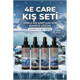 4E CARE Kışlık 4'lü Oto Bakım Sprey Set Buğu Önleyici Buz Cözücü Yağmur Kaydırıcı Cam Suyu 4x250ml