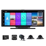 4G Android Araç İçi Kamera Merkezi Konsol 4 Kamera 360 Derece Panoramik Kayıt 10 İnç Ips Dokunmatik Geniş Ekran Kontrol Paneli Dvr Gps Navi Adas Bluetooth App Uzaktan Canlı