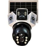 4g Çift Kameralı 6mp Ptz Dual Lens Güneş Panelli Solar Güvenlik Kamera Sistemi - Beyaz