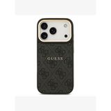 4G Desenli PU Deri Gold Logolu Magsafe Uyumlu iPhone 17 Pro Kılıf