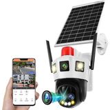 4g Sim Kartlı Solar Güneş Enerjili Full Hd Çift Kameralı 10X Zoomlu Akıllı Smart Güvenlik Kamerası