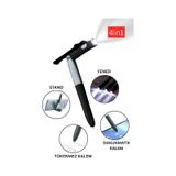 4in1 Dokunmatik Kalem Fenerli Telefon Standı Tükenmez Kalem Tablet Telefon Uyumlu Stylus Pen Çizim