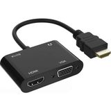 4in1 HDMI To VGA Adaptör Type C Aux Çevirivi Adaptör - FC504 - Çok Renkli