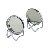 4inç METAL YUVARLAK ÇİFT TARAFLI AYAKLI MAKYAJ AYNASI (5047)