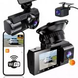 4K 2.5" Ekran Wifili 3 Kameralı Araç Kamerası Geri Görüş Kameralı Gece Görüşlü Araç İçi Kamera
