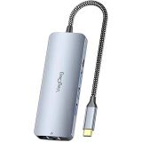 4K 60Hz HDMI Gigabit Ethernet 3*usb-A 2*type-C 3.5mm Aux Sd Micro Sd Kart Okuyucu Çevirici Çoklayıcı Hub