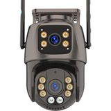 4K 8mp Hd Wifi Ptz Kamera 4mp Çift Lens Çift Ekran Aı Otomatik Izleme Ip Kamera Hava Su Geçirmez - Siyah