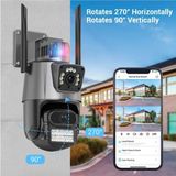 4K 8MP PTZ Wi-Fi IP Kamera | Çift Lensli Akıllı Güvenlik | AI Hareket Algılama & Sirenli Anti-Hırsız