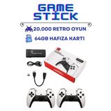 4k Android TV Wifi Kablosuz Çift Kol Retro Oyunlar Game Stick 64gb Hafıza 10000 Oyun Atari